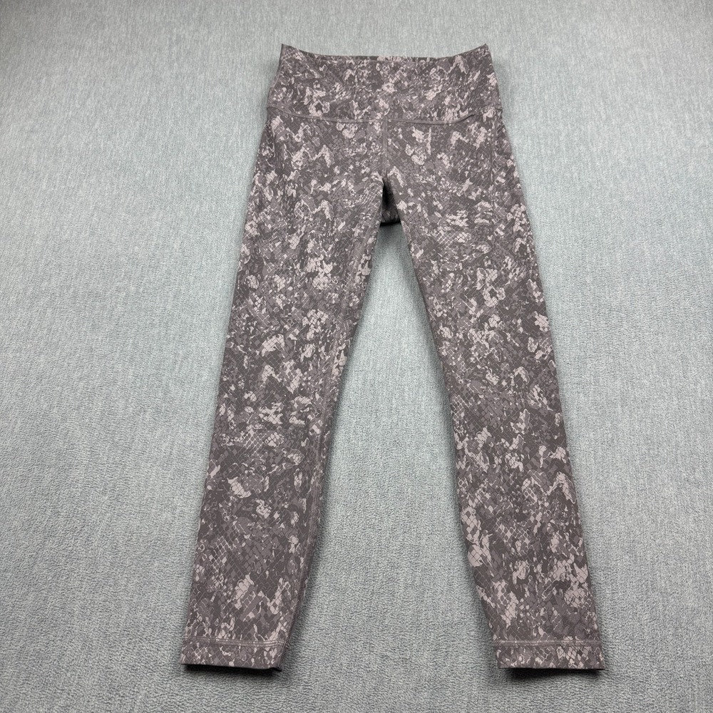 Lululemon Leggings Women 8 Purple Abstract Wunder Train High-Rise Tight 26" Pant